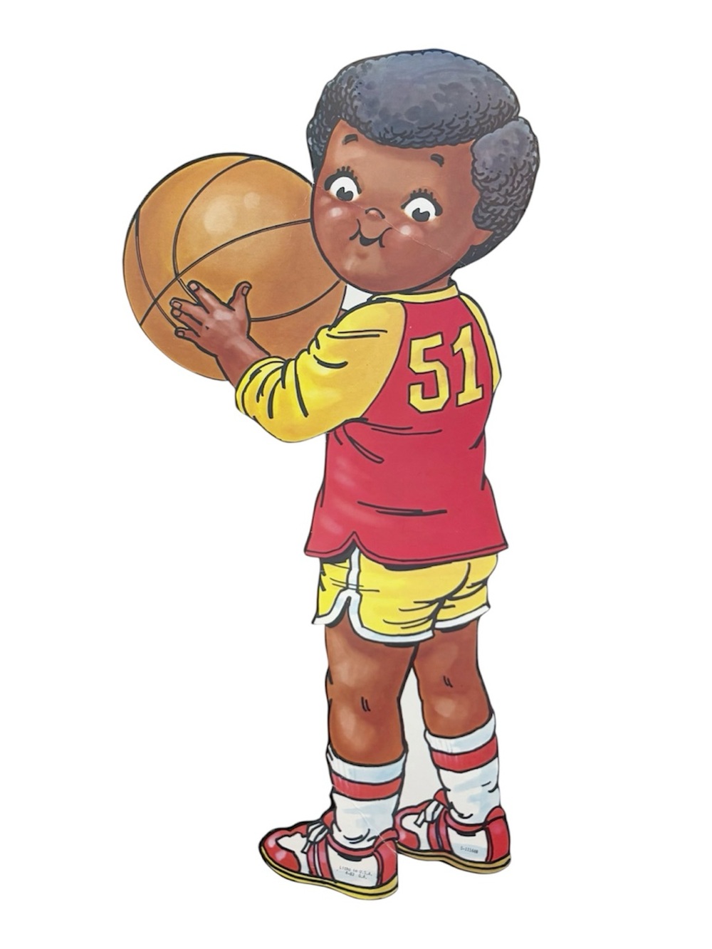 Vintage Campbell’s Soup Kid Basketball Player Litho Die Cut
